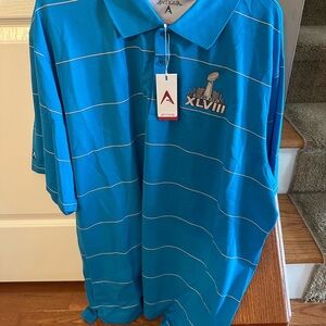 Antigua Super Bowl Football 🏈 Blue Men's Polo Shirt